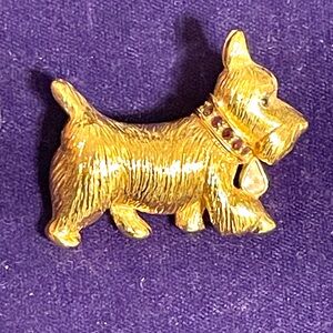 Vintage Napier Holiday Puppy Brooch